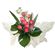 Rendezvous. An exquisite arrangement of pink roses with exotic greenery.